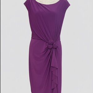 Stunning Plum/Purple dress with Rosette Detail